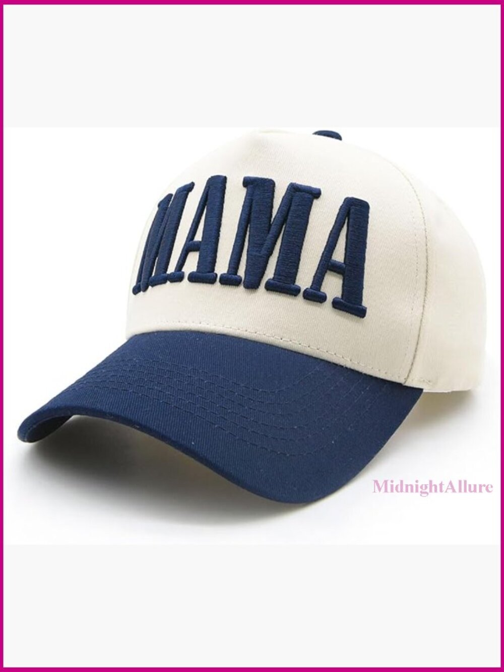Vintage Trucker Hat with Mama Embroidery - Adjustable Snapback Cap